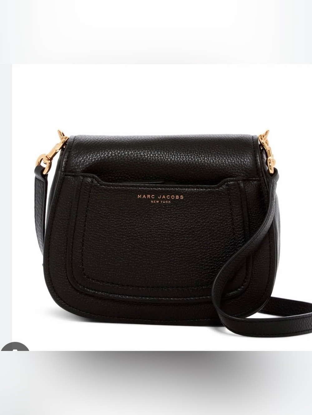Marc Jacobs Empire City Mini Messenger Crossbody - black with gold hardware EUC